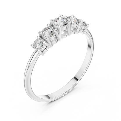 Five-Stone Lab-Grown Diamond Ring | White Gold Anniversary Ring