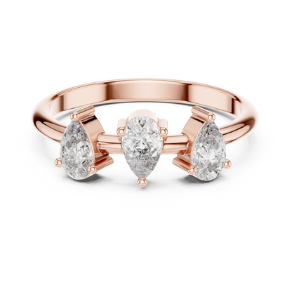 Three-Stone Pear-Cut Diamond Ring | Lab-Grown Diamond Ring