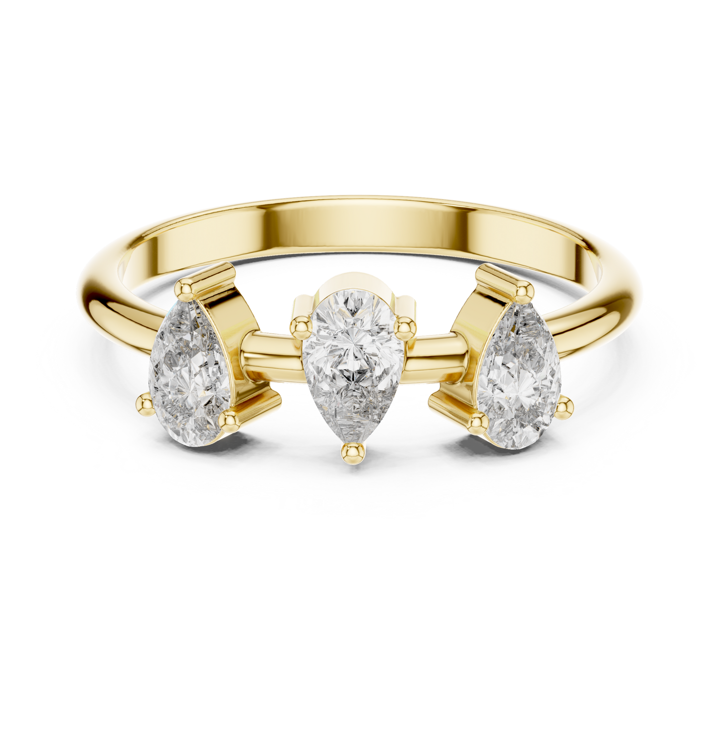Three-Stone Pear-Cut Diamond Ring | Lab-Grown Diamond Ring