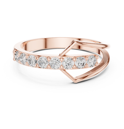 Ribbon-Shaped Diamond Wedding Band | Unique Contoured Ring