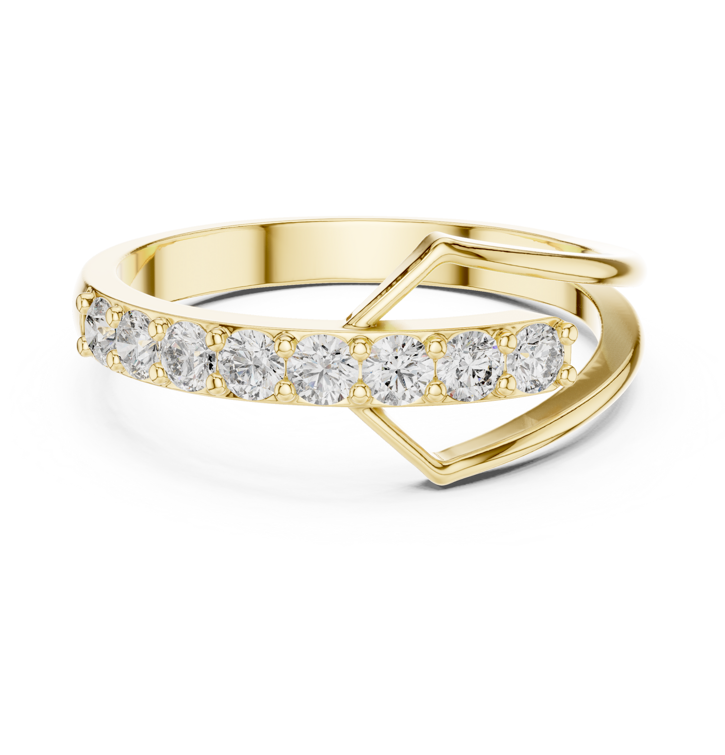 Ribbon-Shaped Diamond Wedding Band | Unique Contoured Ring