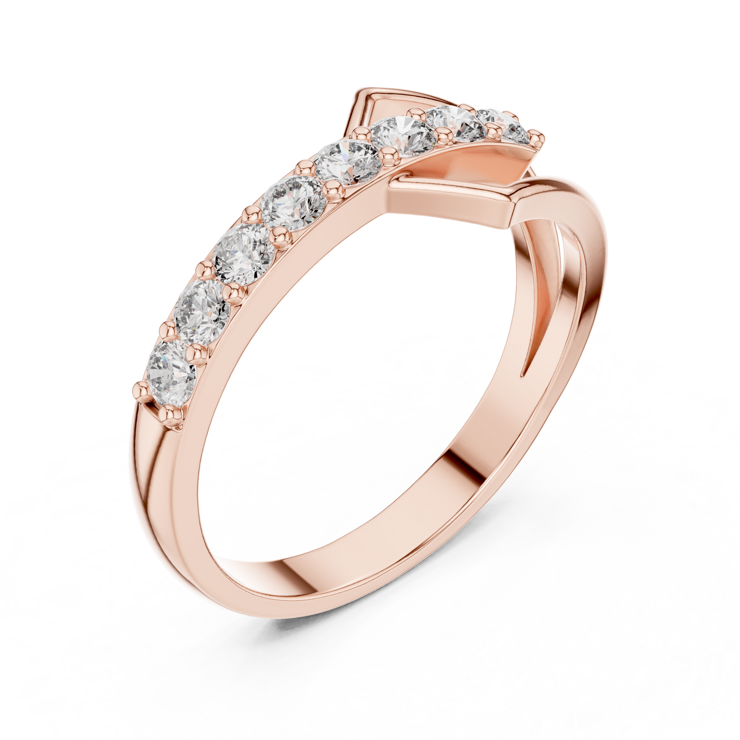 Ribbon-Shaped Diamond Wedding Band | Unique Contoured Ring
