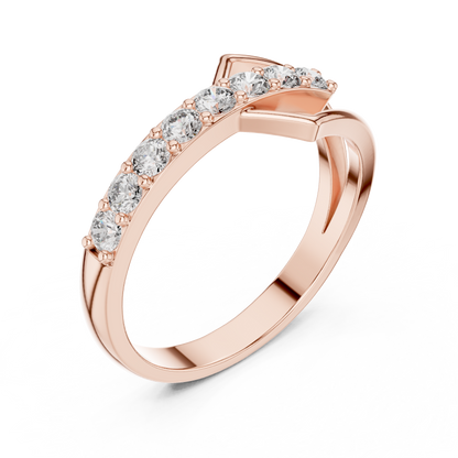 Ribbon-Shaped Diamond Wedding Band | Unique Contoured Ring