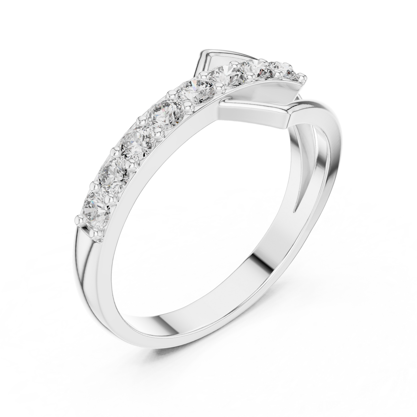 Ribbon-Shaped Diamond Wedding Band | Unique Contoured Ring