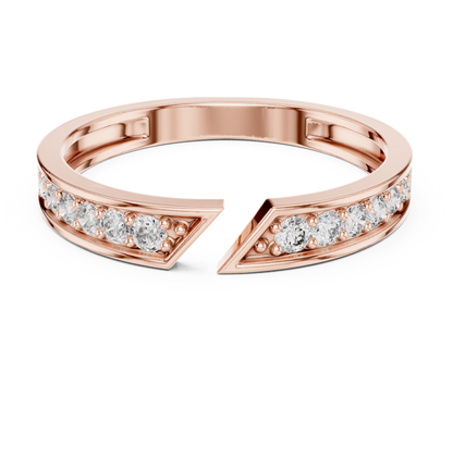 Diamond Open-Cuff Ring | Channel-Set Round Diamond Wedding Band