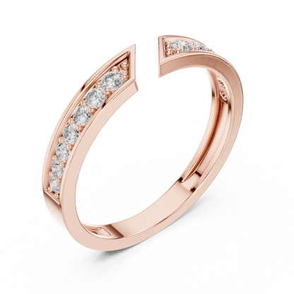 Diamond Open-Cuff Ring | Channel-Set Round Diamond Wedding Band