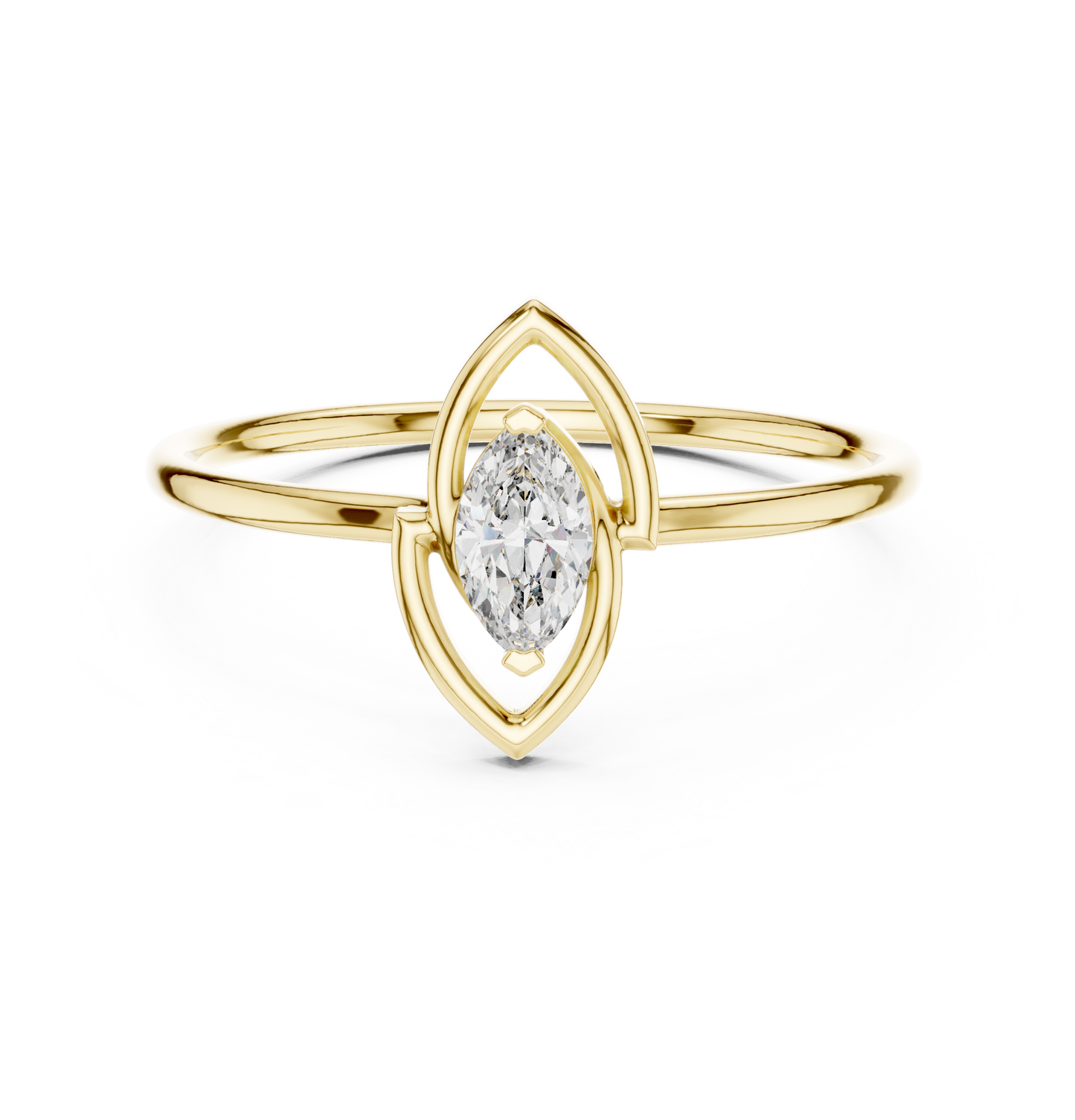Marquise-Cut Diamond Bezel Set Solitaire Promise Ring