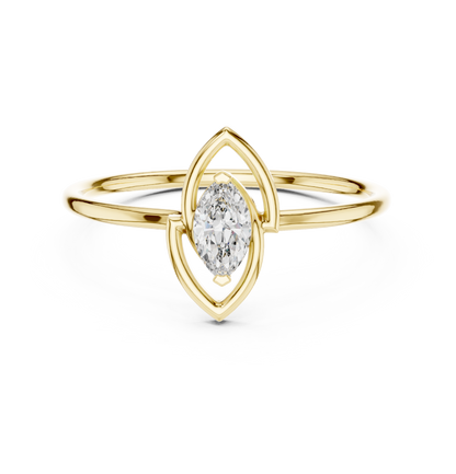 Marquise-Cut Diamond Bezel Set Solitaire Promise Ring