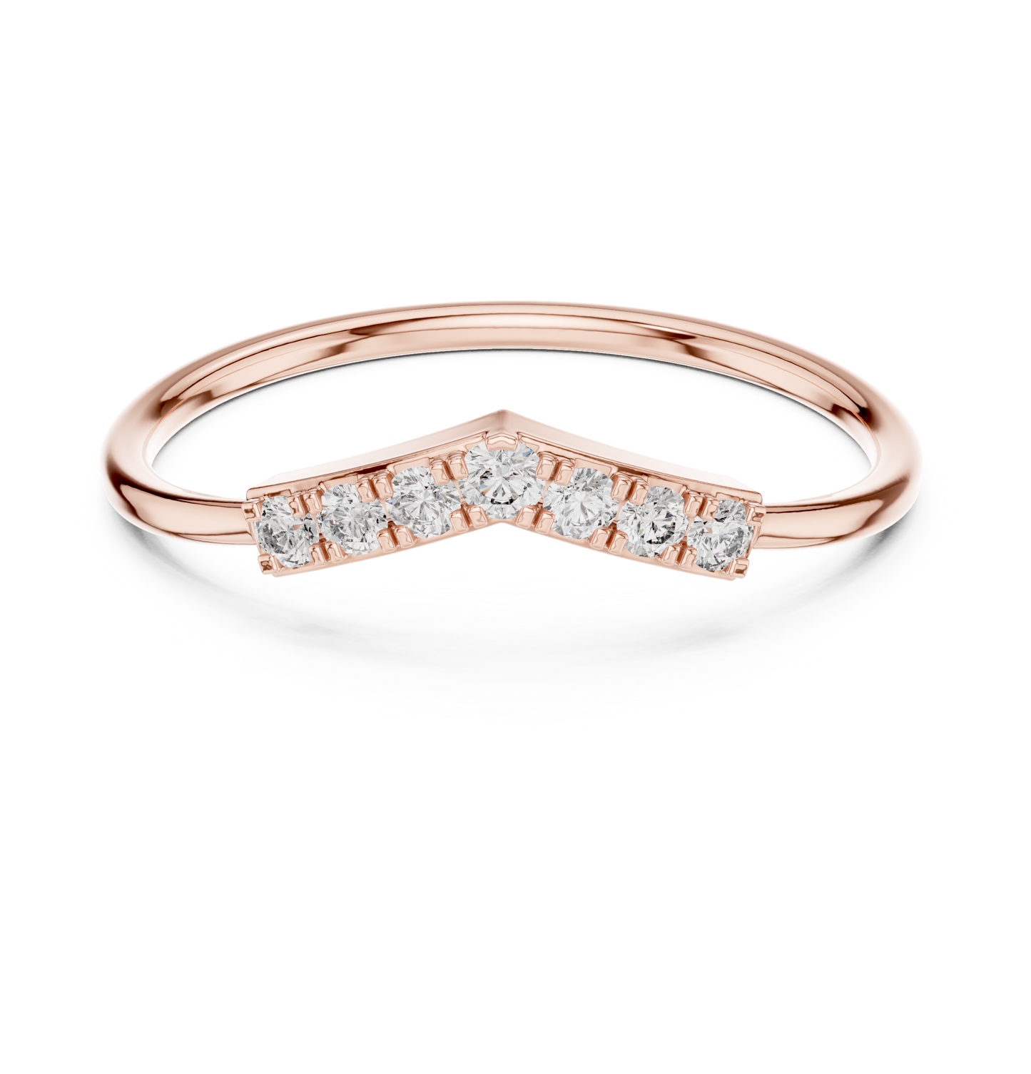 Curved Diamond Wedding Band | Elegant Contoured Ring