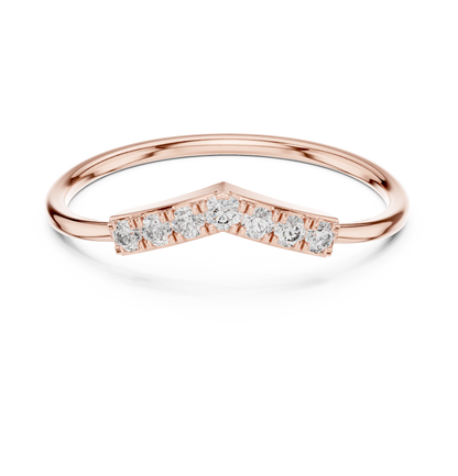 Curved Diamond Wedding Band | Elegant Contoured Ring