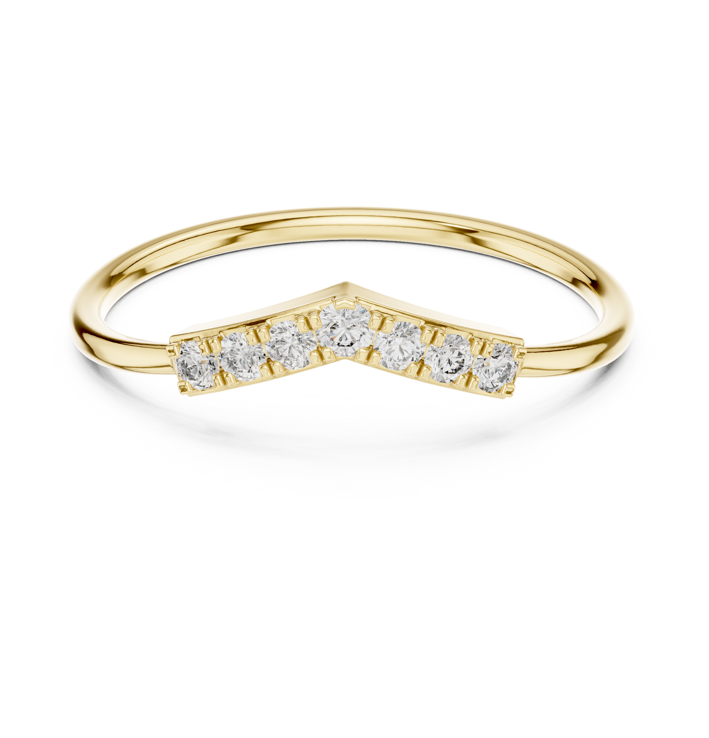Curved Diamond Wedding Band | Elegant Contoured Ring