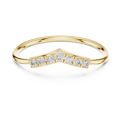 Curved Diamond Wedding Band | Elegant Contoured Ring