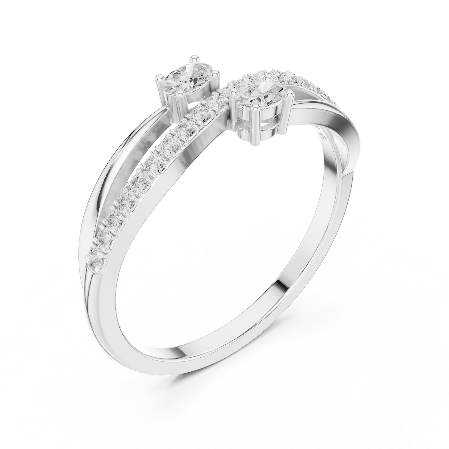 Hyperbola Diamond Ring | Modern Sculptural Elegance