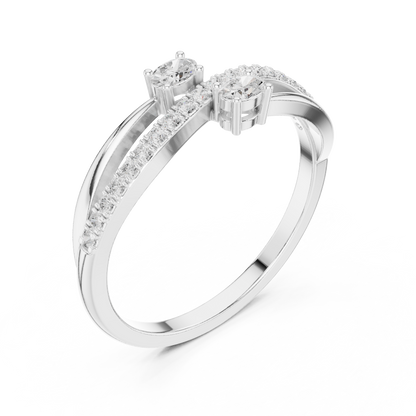 Hyperbola Diamond Ring | Modern Sculptural Elegance