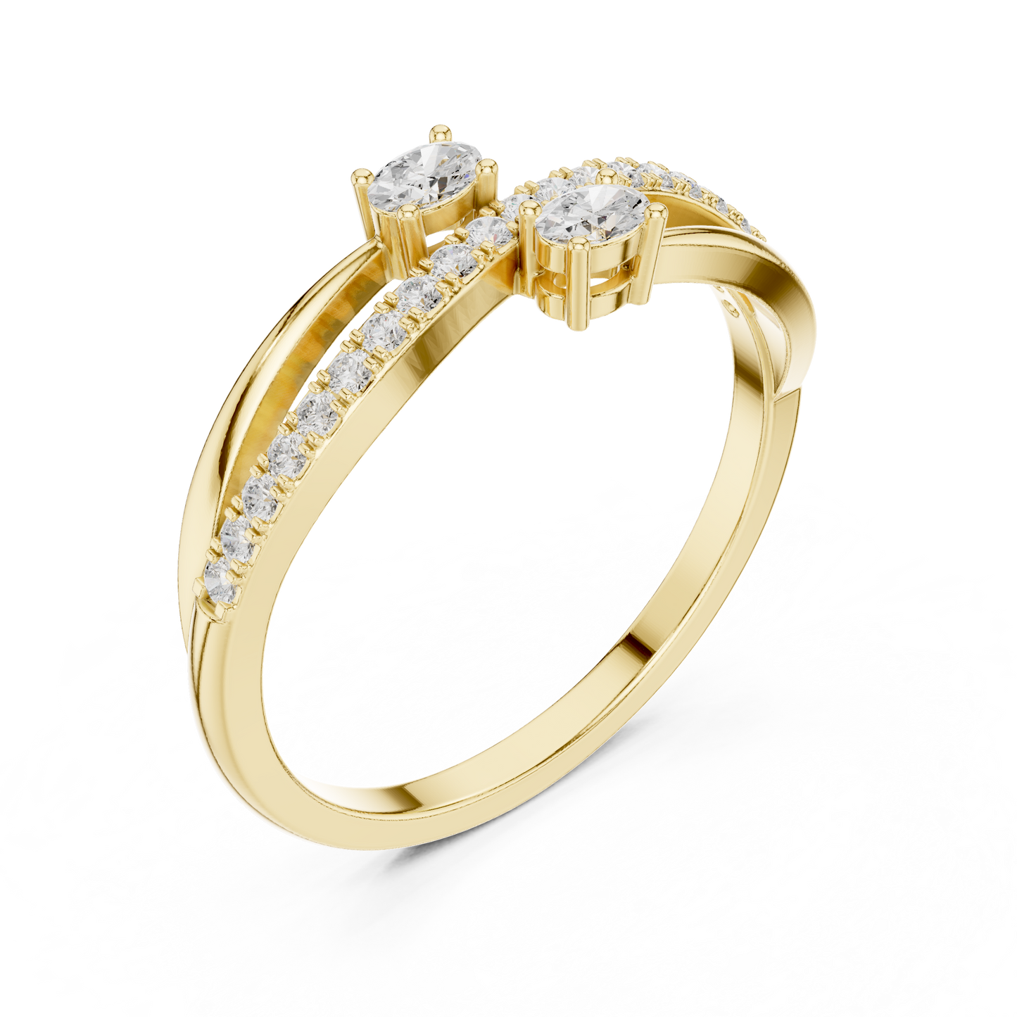 Hyperbola Diamond Ring | Modern Sculptural Elegance