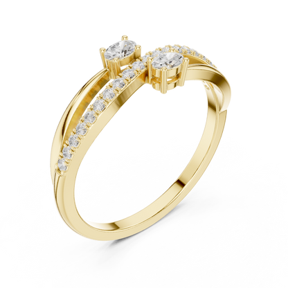 Hyperbola Diamond Ring | Modern Sculptural Elegance