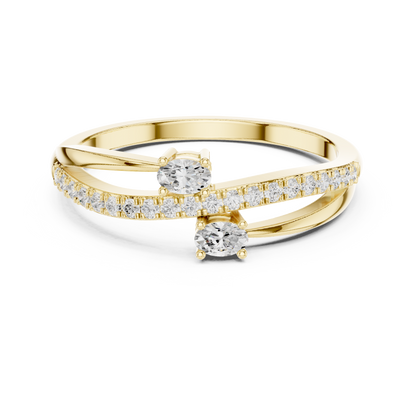 Hyperbola Diamond Ring | Modern Sculptural Elegance