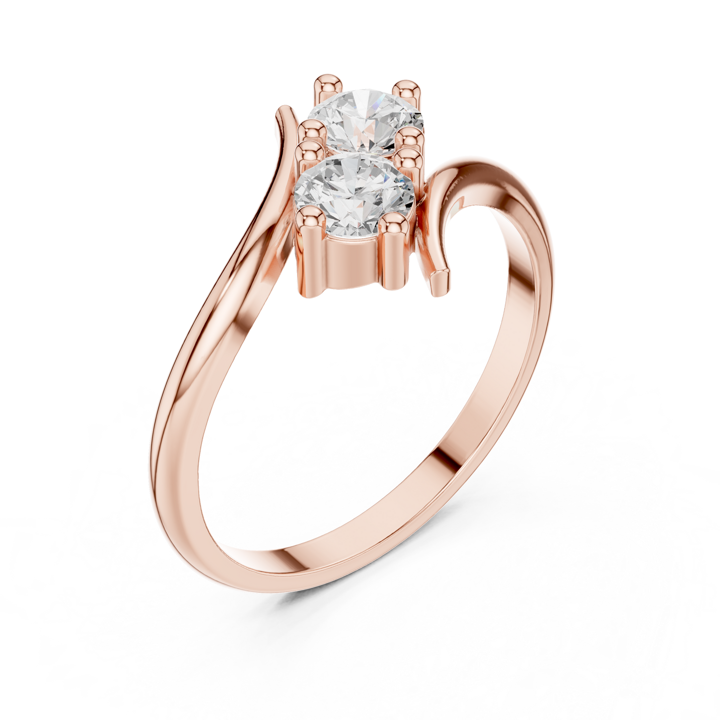 Bypass Two-Stone Diamond Ring | Elegant Crossover Design