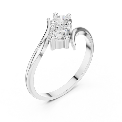 Bypass Two-Stone Diamond Ring | Elegant Crossover Design