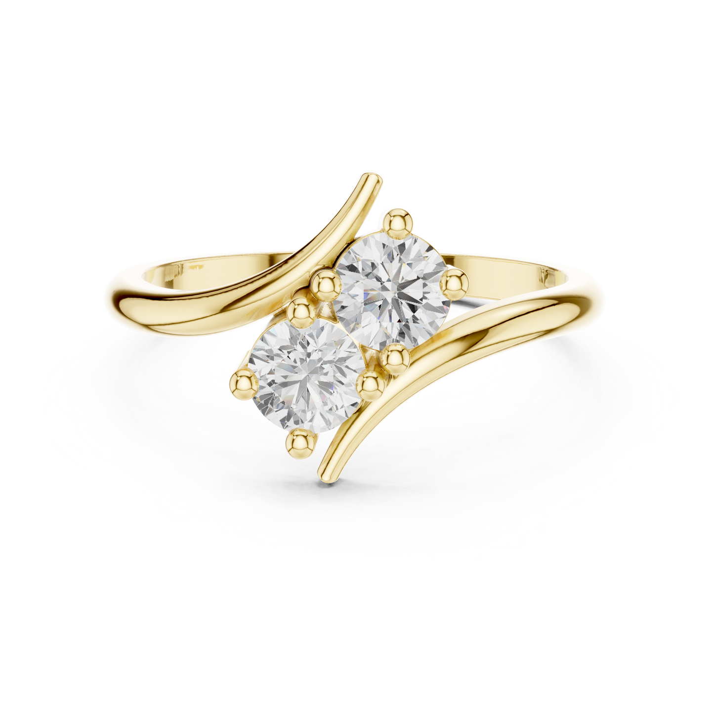 Bypass Two-Stone Diamond Ring | Elegant Crossover Design