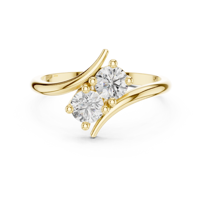 Bypass Two-Stone Diamond Ring | Elegant Crossover Design