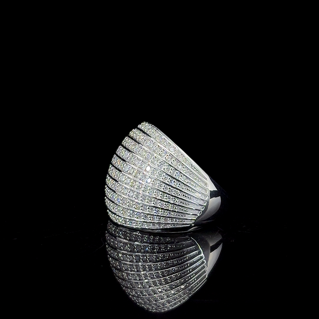Matisha Wide Multi-Row Diamond Bypass Ring