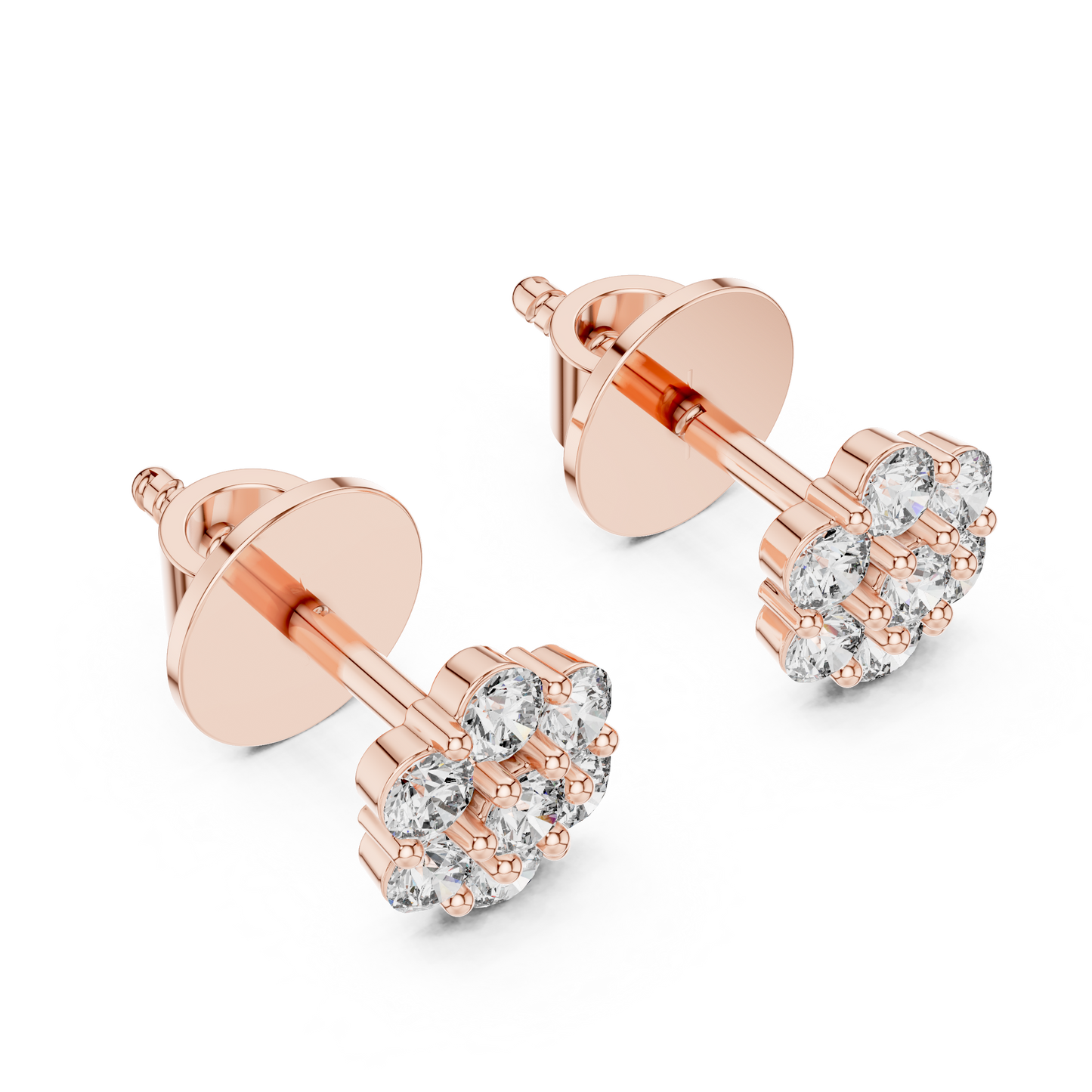 Diamond Blossom Earrings | Lab-Grown White Diamond Floral Studs