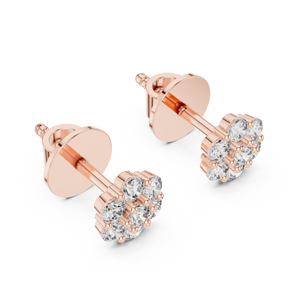 Diamond Blossom Earrings | Lab-Grown White Diamond Floral Studs