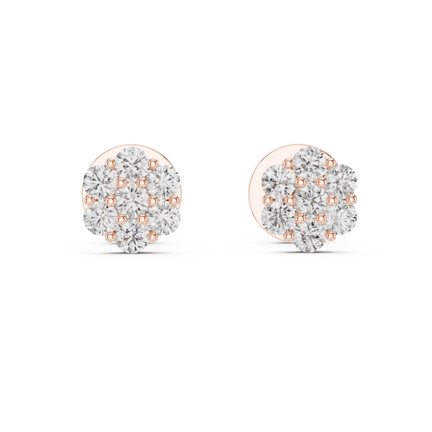 Diamond Blossom Earrings | Lab-Grown White Diamond Floral Studs