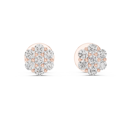 Diamond Blossom Earrings | Lab-Grown White Diamond Floral Studs
