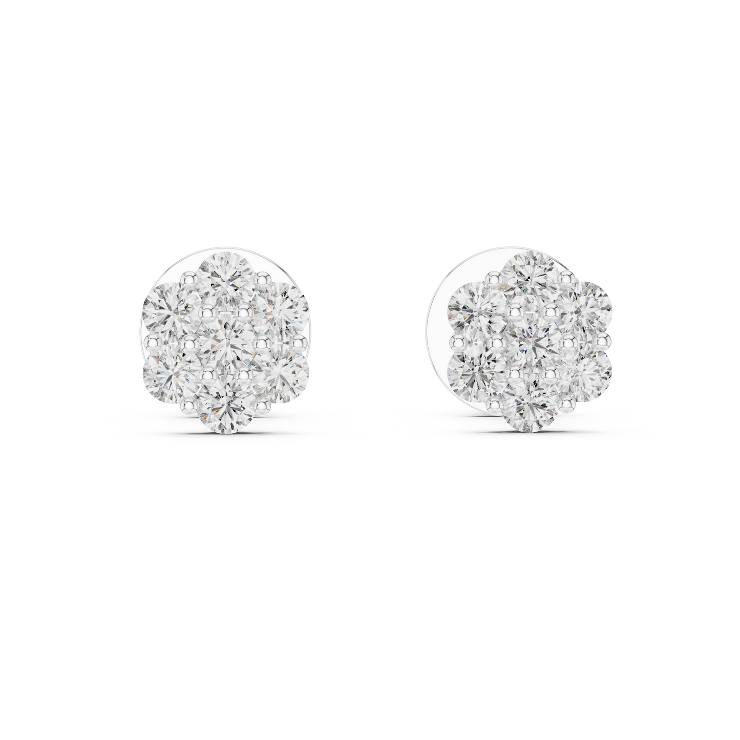 Diamond Blossom Earrings | Lab-Grown White Diamond Floral Studs
