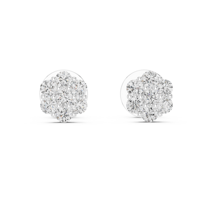 Diamond Blossom Earrings | Lab-Grown White Diamond Floral Studs