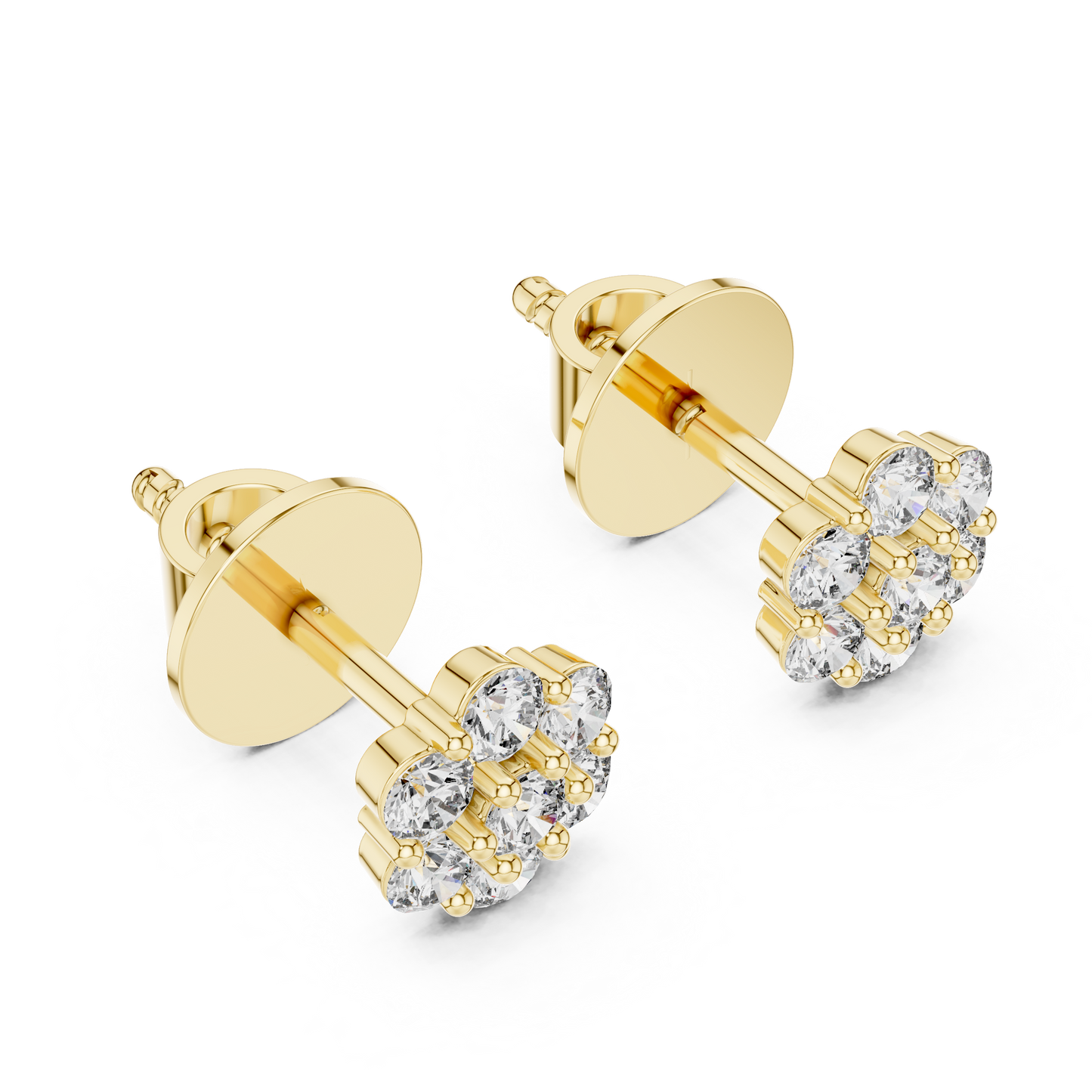 Diamond Blossom Earrings | Lab-Grown White Diamond Floral Studs