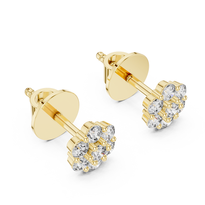 Diamond Blossom Earrings | Lab-Grown White Diamond Floral Studs
