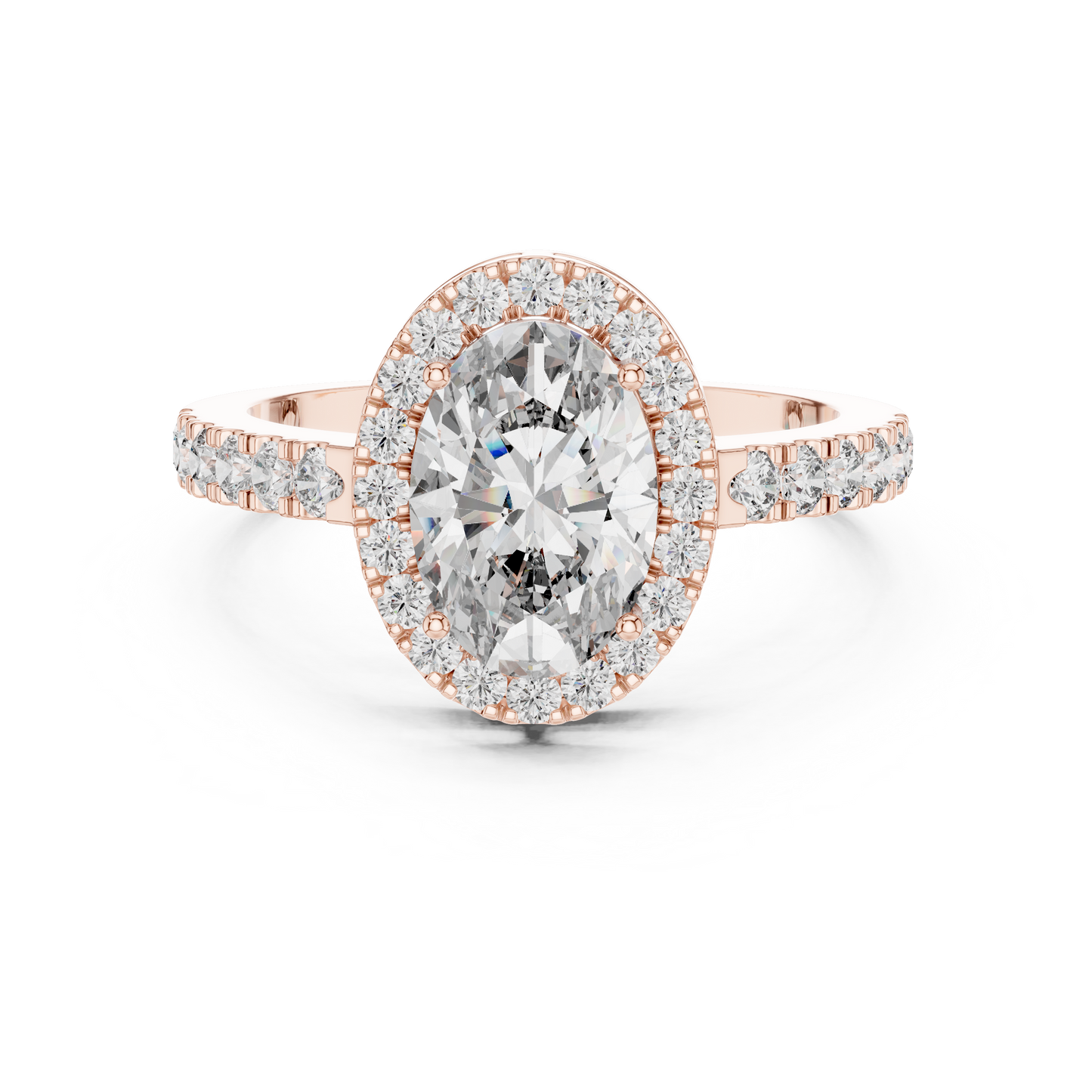 Oval Lab-Grown Diamond Halo Engagement Ring | Timeless Brilliance