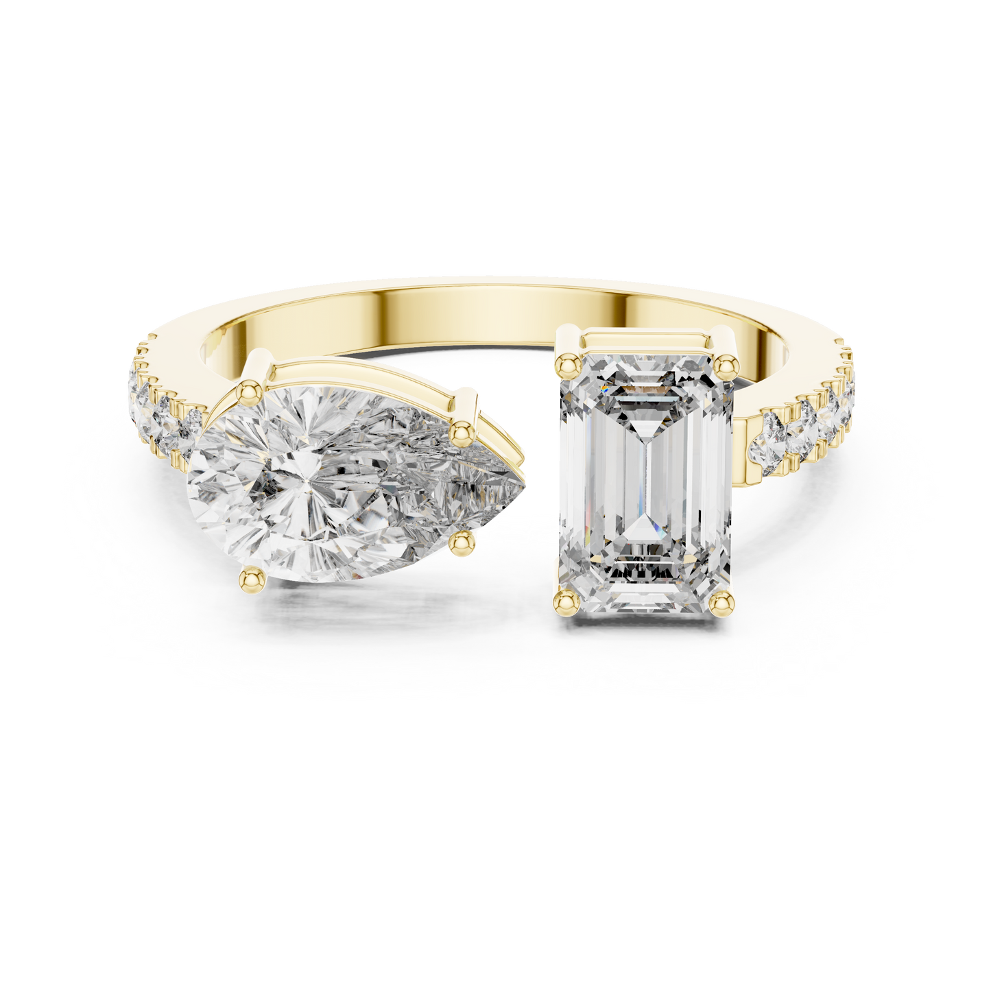 Toi et Moi Lab-Grown Diamond Ring | Pear & Emerald Cut Elegance
