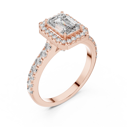 Lab-Grown Emerald Illusion Diamond Ring | Silver 935, 14K & 18K Gold