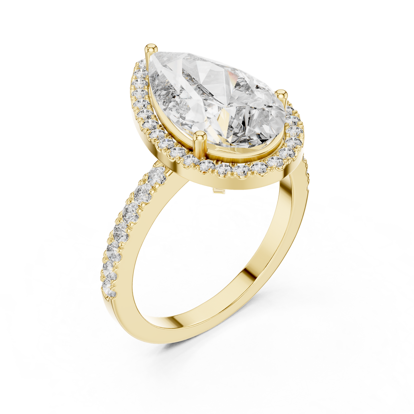 Icebox 3.00ct Pear-Cut Diamond Engagement Ring | Silver 935, 14K & 18K Gold