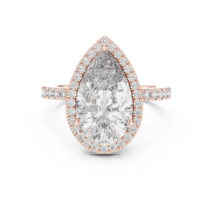 Icebox 3.00ct Pear-Cut Diamond Engagement Ring | Silver 935, 14K & 18K Gold