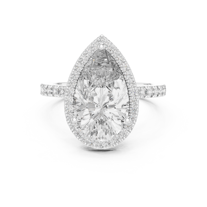 Icebox 3.00ct Pear-Cut Diamond Engagement Ring | Silver 935, 14K & 18K Gold