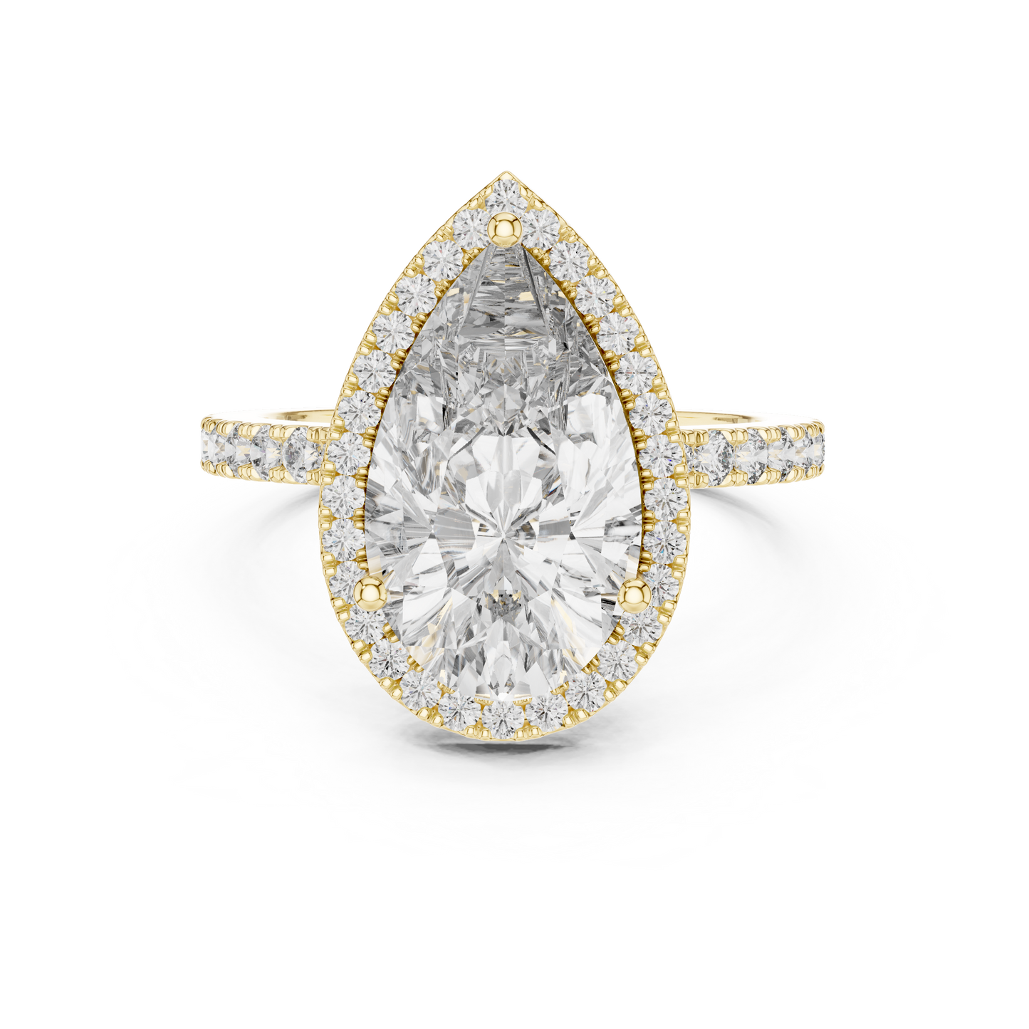 Icebox 3.00ct Pear-Cut Diamond Engagement Ring | Silver 935, 14K & 18K Gold