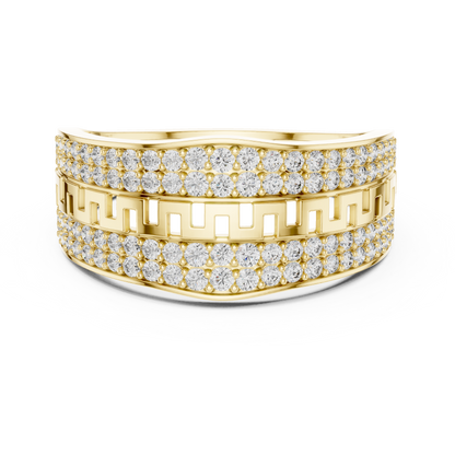 Ladies’ Greek Key Diamond Ring | Elegant Patterned Jewelry