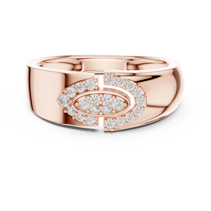 Eclipse Halo Diamond Ring | Oval Center with Pavé Halo