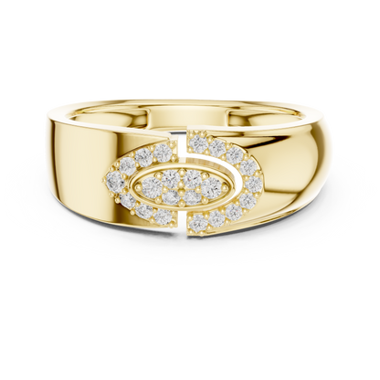 Eclipse Halo Diamond Ring | Oval Center with Pavé Halo