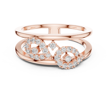 Matisha Double Band Diamond Ring | Modern Elegance & Bold Sparkle