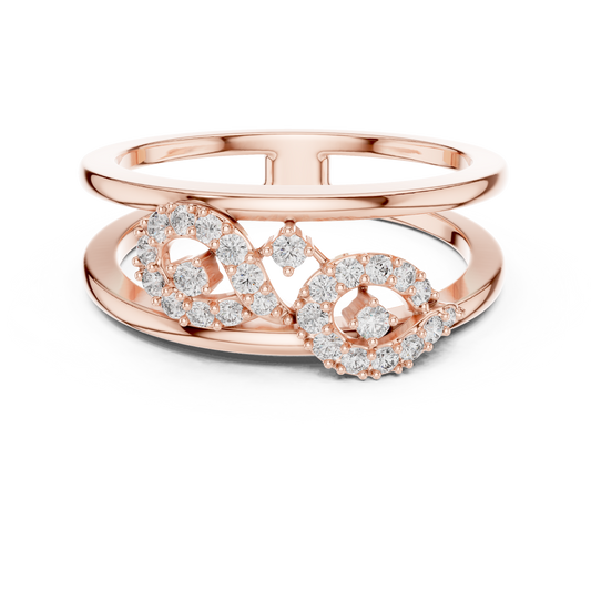 Matisha Double Band Diamond Ring | Modern Elegance & Bold Sparkle