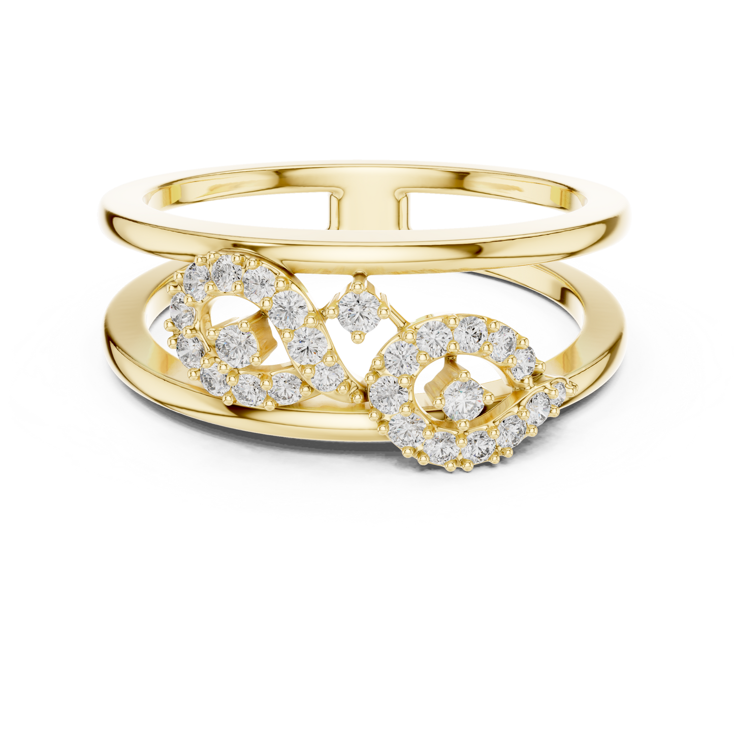 Matisha Double Band Diamond Ring | Modern Elegance & Bold Sparkle