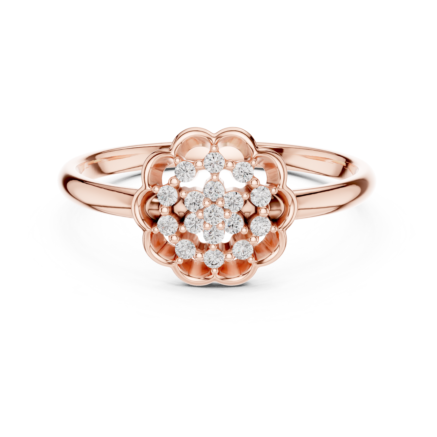 Delicate Flower Diamond Ring | Graceful Floral Elegance