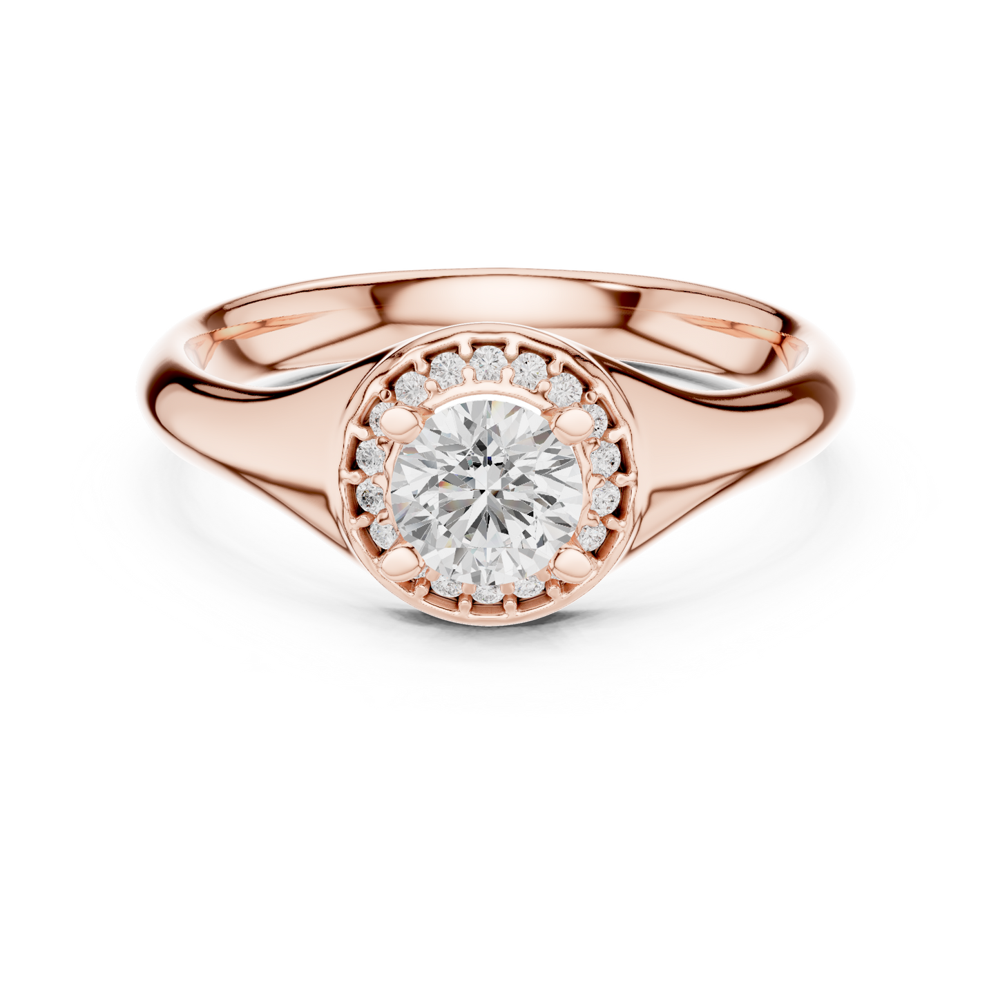 Round Lab-Grown Diamond Halo Engagement Ring