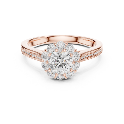 Hydrangea Bloom Halo Diamond Engagement Ring | Lab-Grown Diamond